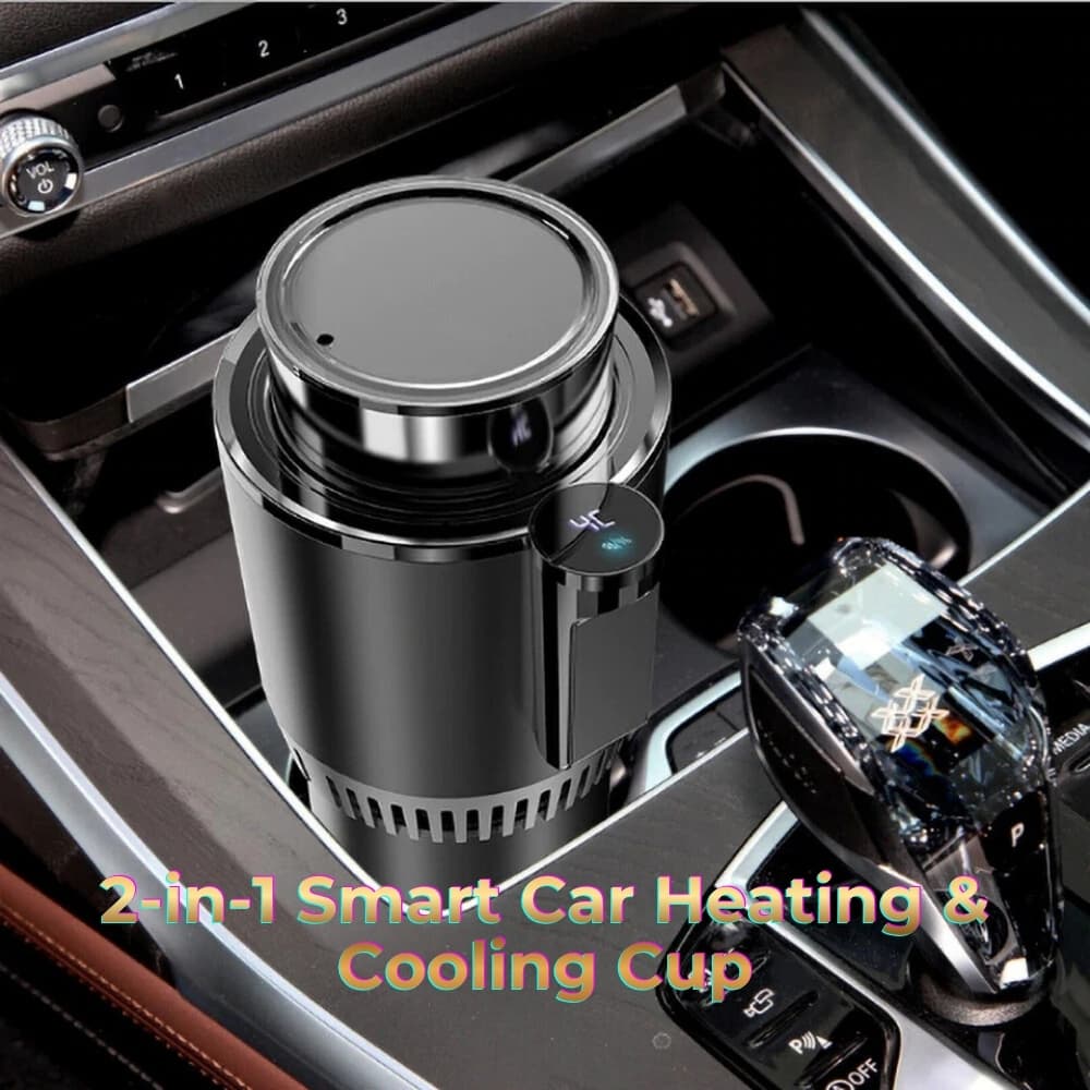 2-in-1 Smart Car Heating & Cooling Cup Digital Temperature Display Fast Drink Cooler & Warmer (12V) - WFP Store