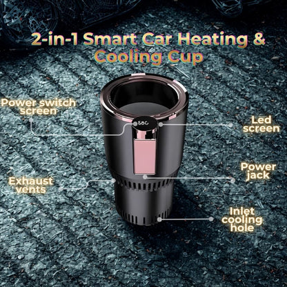 2-in-1 Smart Car Heating & Cooling Cup Digital Temperature Display Fast Drink Cooler & Warmer (12V) - WFP Store