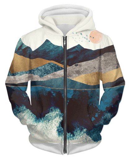 Blue Mountain Reflection 1 UNISEX ZIP HOODIE - WFP Store