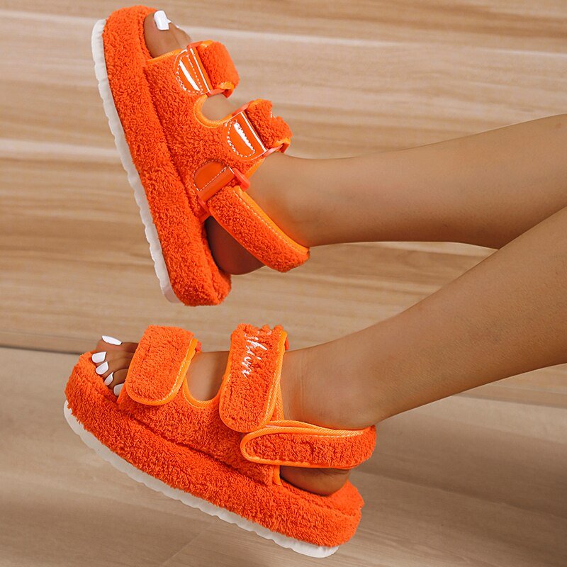 Casual Thick Bottom Women Sandals Orange/Blue/Black/Green - WFP Store
