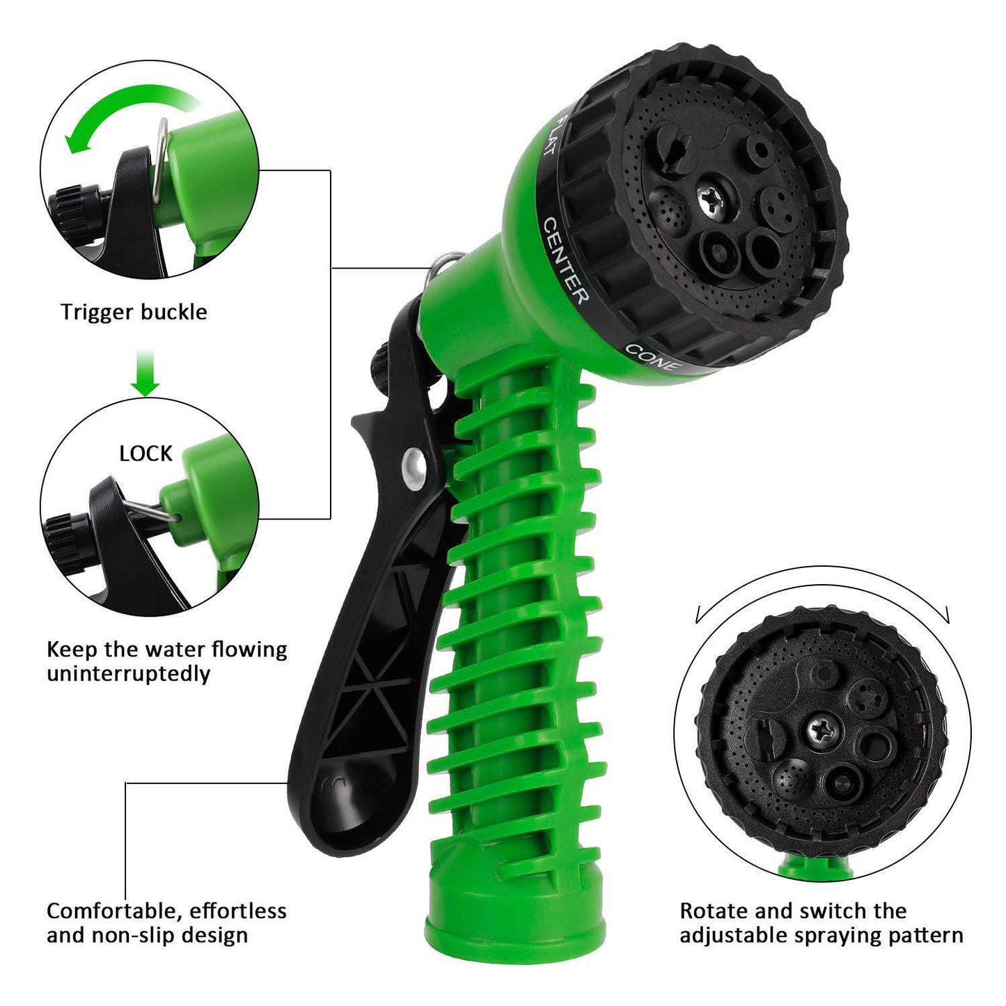 Expanding Expandable Flexible Garden Water Hose w Spray Nozzle 25, 50, - WFP Store