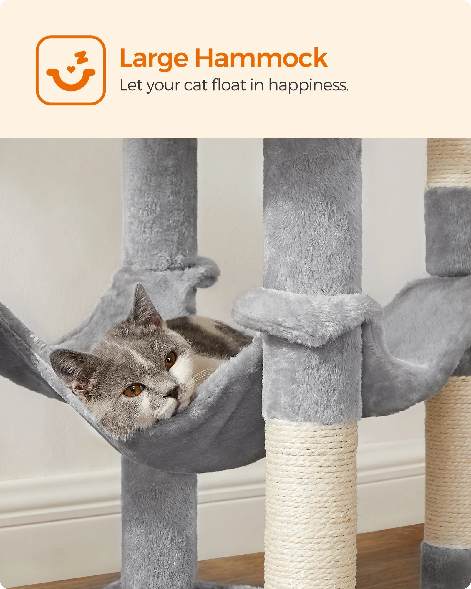 Feandrea Cat Tree, 56.3 - Inch Cat Tower for Indoor Cats, Multi - Level Cat Condo with 4 Scratching Posts, 2 Perches, Hammock, Cave - WFP Store