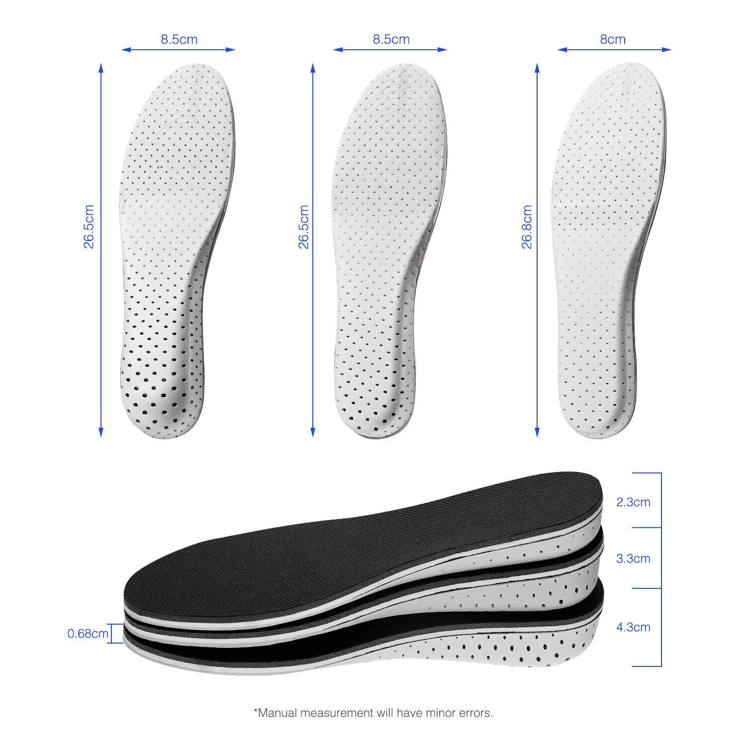 Men Women Invisible Height Increase Insoles Heel Lift Taller Shoe - WFP Store