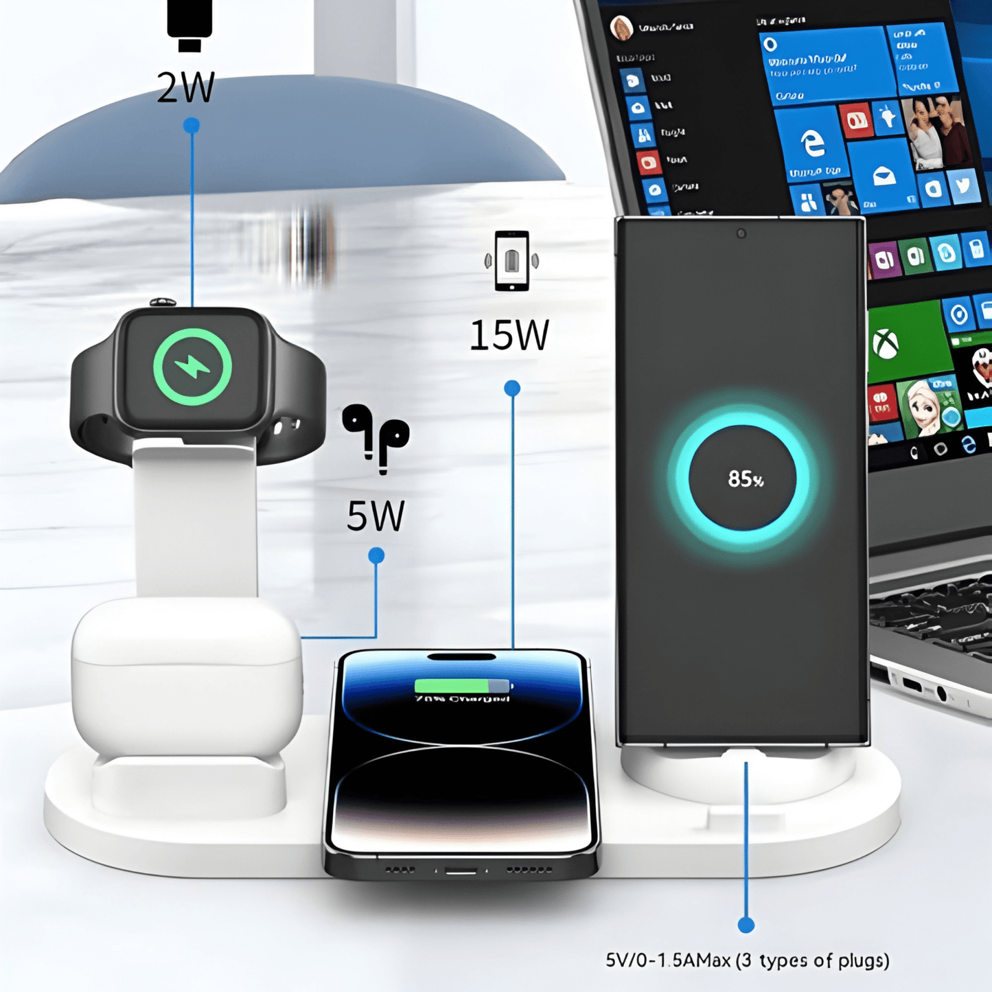 Multi - function Phone Stand with Wireless Charging - WFP Store