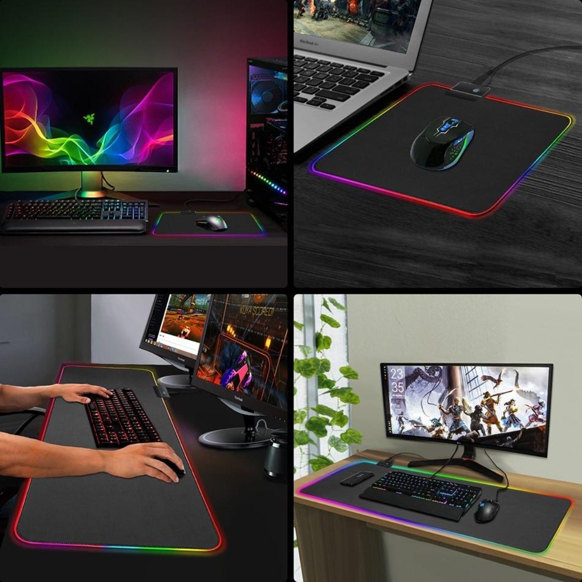 Ninja Dragons RGB Gaming 1 Touch Light Up Mouse Pad - Large Size - WFP Store