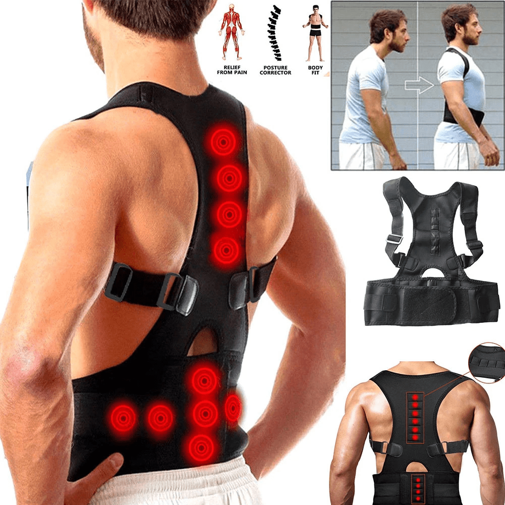 Posture Corrector Support Magnetic Back Shoulder Brace Belt Band For - WFP Store